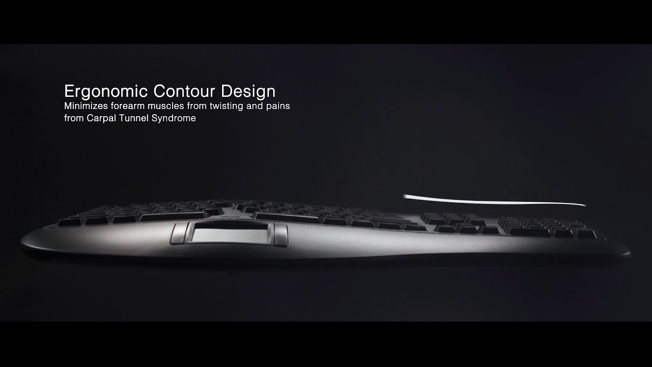 adesso tru-form pro ergonomic contour touchpad usb keyb blk w/hotkeys for mac